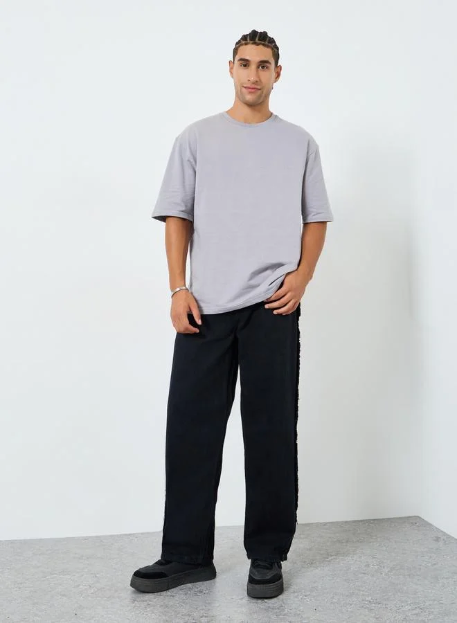 Men Black Solid Loose Fit Jeans